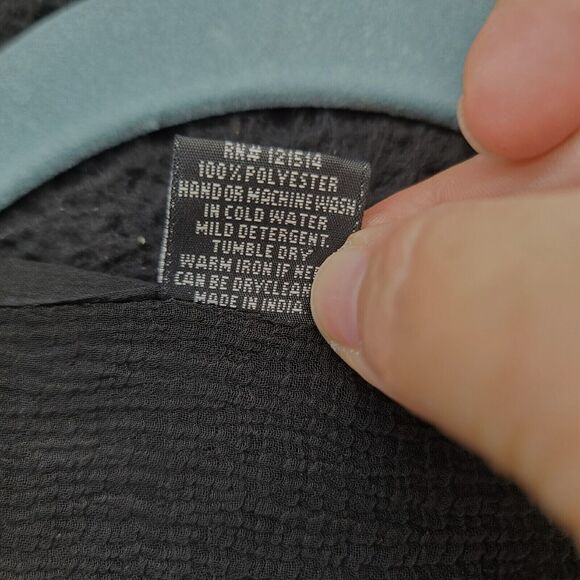 Fashque Womens Blouse Black Size Medium 100% Polyester Long Sleeve Pullover - Picture 7 of 12